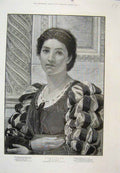 Original Old Antique Print Graziella Lady Perugini Lucas Portrait 1886 Victorian