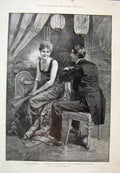 Original Old Antique Print No 10 Lancers Fitz Sparkle Lady Maude 1892