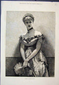 Original Old Antique Print Lady Engaged Arthur Hopkins 1876 19th