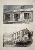 Original Old Antique Print Gambetta Born Cahors Died Ville D'Avray Paris1883