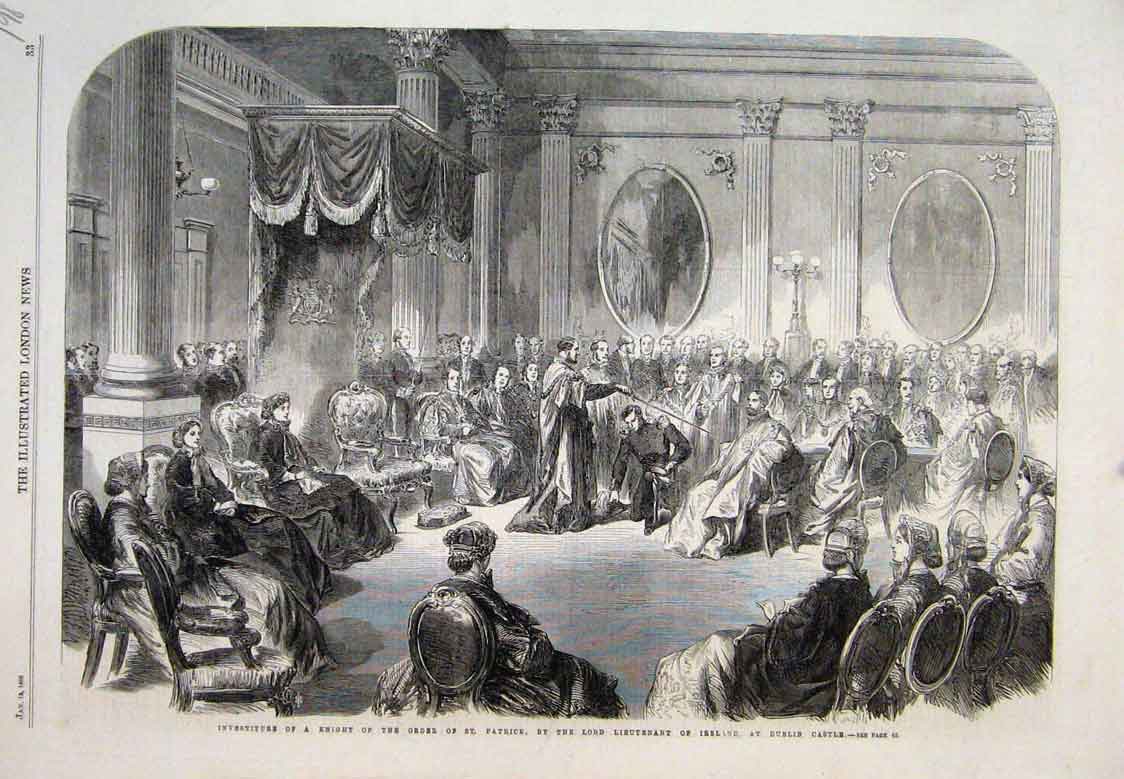 Original Old Vintage Print Investiture Knight St Patrick Dublin Castle 1966 20th