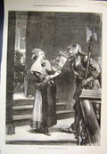 Original Old Antique Print Taking Toll Girl Guard Wine John Gilbert 1875 19th