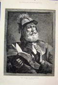 Original Old Antique Print Father The Regiment Davidson Knowles 1883 Victorian
