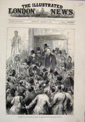 Original Old Antique Print Irish Land League Trials Dublin Traversers 1881 19th