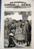 Old Antique Print Sunday School Lambeth Palace Prince Wales Daughter 1880 19th