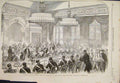 Original Old Antique Print Dinner Gen W F Williams Royal Mess Woolwich 1856 19th