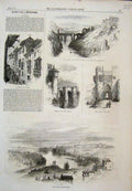Original Old Antique Print Street Toledo Tagus St Jaun De Los Reves 1865 19th
