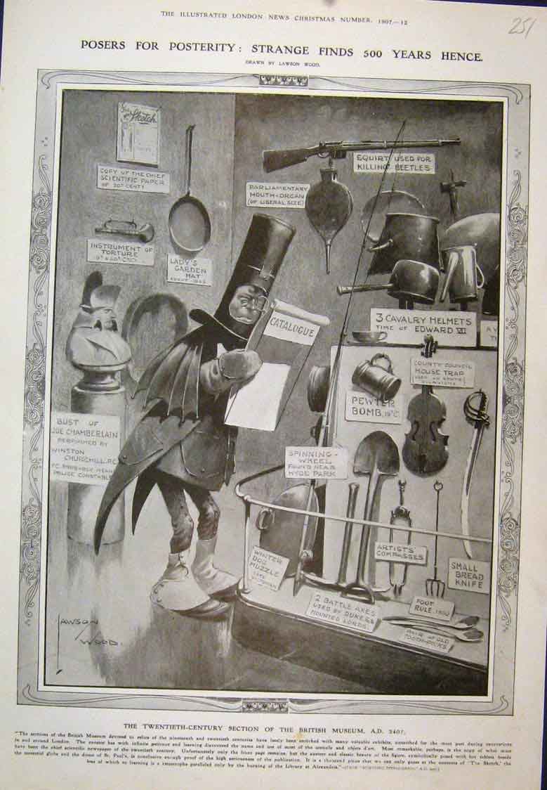 Original Old Antique Print Discovery Smelly Motor Car Chaff Cutter 1907 20th