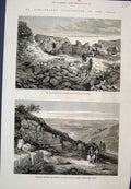 Original Old Antique Print Scaean Gate Priam Hissarlik Wall Gergis Troad1878