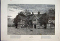 Original Old Antique Print Ruined Cottage Sheep Grazing Quinton 1888 Fine Art
