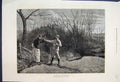 Original Old Antique Print Man Helping Short Cut J R Ashto 1876 Fine Art 19th
