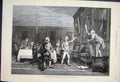 Original Old Antique Print Charles Surface Selling Portraits 1872 Fine Art 19th