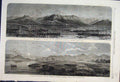 Original Old Antique Print Shalimar Gardens Boats Fort Cashmere 1866 Victorian