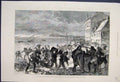 Original Old Antique Print Tay Bridge Disaster Scavengers Broughty Ferry1880