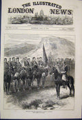 Original Old Antique Print Montenegrin Cavalry Cettigne East War Sketch 1876