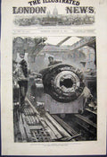 Original Old Antique Print Fore Turret Hms Thunderer After Accident Sketch 1879
