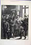 Original Old Antique Print Late Storms Ship Loss Book Lloyds Boy Sketch 1877