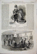 Original Old Antique Print New York Firemen Richard Newton Rhode Island 1858