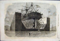 Original Old Antique Print Floating Dock Prepared Rennie Son Spain1862 Victorian
