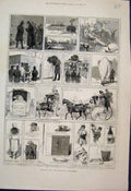 Original Old Antique Print Arrival The White Elephant Burmah Sketches 1884 19th