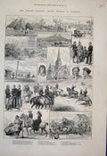 Original Old Antique Print New Zealand Sketches Troubles In Taranaki 1882 19th