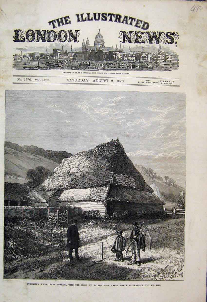 Original Old Antique Print Showyards Agricultural Show Plymouth 1865 Sketch 19th