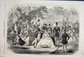 Original Old Antique Print Seasons In Paris Soaking Up The Sun 1866 Victorian