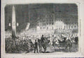 Original Old Antique Print Royal Visit Majesty Guildhall Crowd Scene 1851 19th