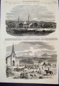 Old Antique Print Capture Volkner Levy Wharf Opotiki Mabire Fanatic 1865 19th