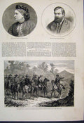 Old Antique Print 1881 Duches Westminster Frank Buckland Basuto War Scout 19th