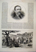 Original Old Antique Print 1885 G A Sala Journalist Camel Corps Akasheh 19th