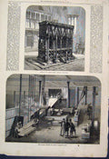 Original Old Antique Print 1873 Shrine St Albans Abbey Machine Horse Shoe Nails