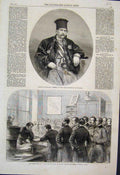 Original Old Antique Print 1863 Demetrios Boulgaris Greek Government Election