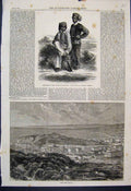 Original Old Antique Print 1863 Source Nile Negro Boys Central Africa Map Route