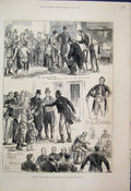 Original Old Antique Print 1882 State Ireland Working The Land Act Sketches 19th