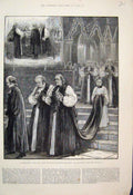 Original Old Antique Print 1884 Consecration New Bishop Sydney Westminster 19th