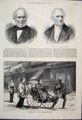 Original Old Antique Print 1874 Joseph Cowan Japanese Rickshaw Nagasaki 19th