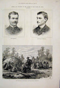 Original Old Antique Print 1881 House Lords Carrington Earl Yarborough Victorian