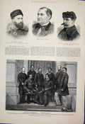Original Old Antique Print 1883 Madagascar Envoys Prince Napoleon Merv O'Donovan