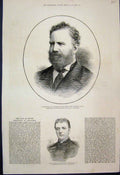 Old Antique Print 1882 Portrait Beauchamp Paget Seymour Charles Beresford 19th