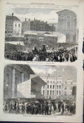 Original Old Antique Print 1865 Finsbury Election Clerkwell Green Covent Garden
