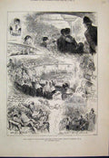 Original Old Antique Print 1882 Poor Childrens Pantomine Covent Garden Theatre