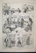 Original Old Antique Print 1848 Leamington Steeple Chase Theatre Giles Overreach