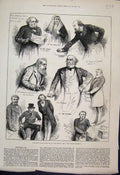 Original Old Antique Print 1883 Suez Canal Question Parliament Lords Commons