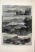 Original Old Antique Print 1883 Mr Gladstones Retirement Cannes Isola Bells 19th