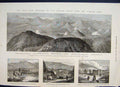 Original Old Antique Print 1876 Sketches Turkish Army Gurgusovacz View Victorian
