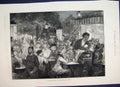 Original Old Antique Print 1879 People Outside Holiday Boulevards In Paris 19th