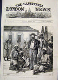 Original Old Antique Print 1876 Lieutenant Cameron African Followers Victorian