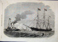 Original Old Antique Print 1863 George GriswTow Mersey Dipping Ensign Victorian