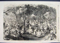 Old Antique Print 1866 Childrens Ball Pre Catalan Bois De Boulogne Paris 19th